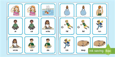 Present and Past Tense Irregular Verb Cards (teacher made)