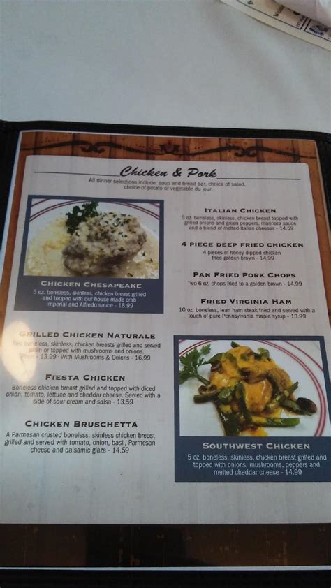 Menu at White House Restaurant, Meyersdale