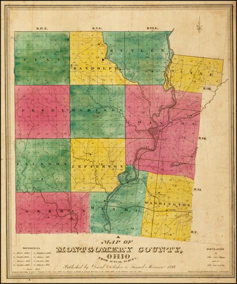 A Map Of Montgomery County Ohio From Actual Survey 1833 Barry | Maps Of Ohio