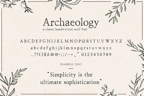 Archaeology Font (Serif Fonts, Classic Fonts, Wedding Fonts) By ...