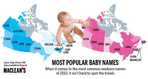 MAPPED: Canada's most popular baby names | Popular baby names, Map, Family fun