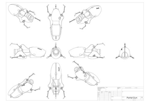 Portal gun drawing by bevbor on DeviantArt