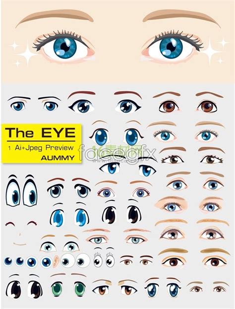 Variety of cartoon eyes template vector | Cartoon eyes, Eye painting ...