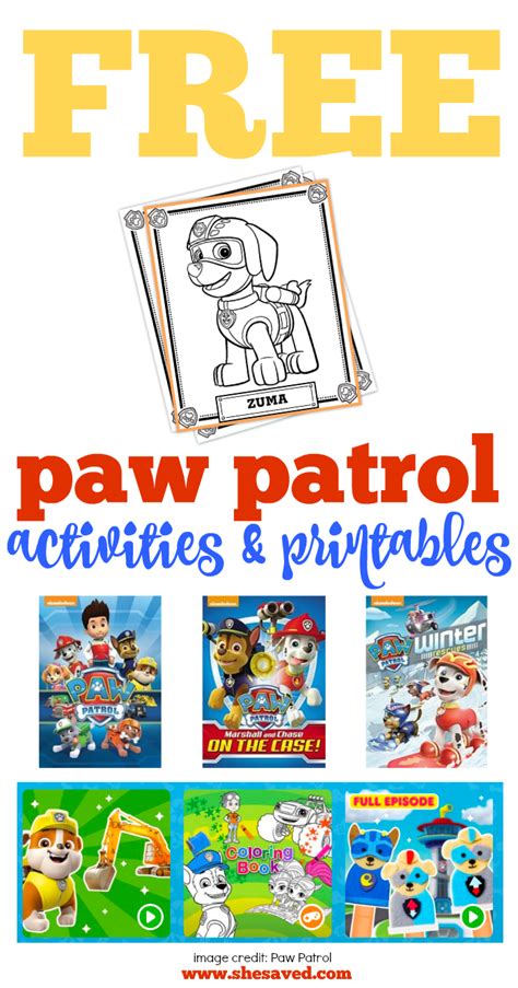 FREE Paw Patrol Printable Activities - SheSaved®