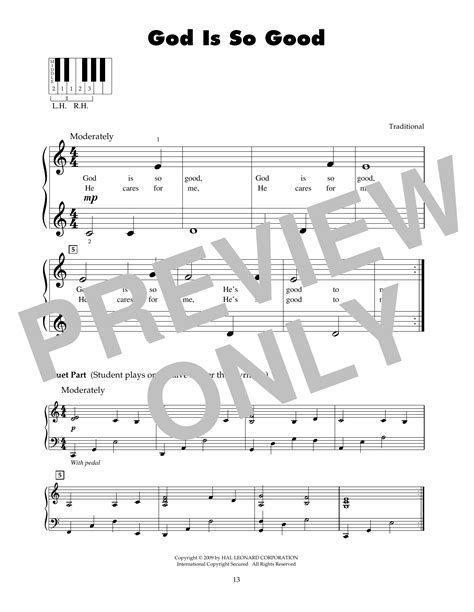 God Is So Good by Traditional Sheet Music for 5-Finger Piano at Sheet ...