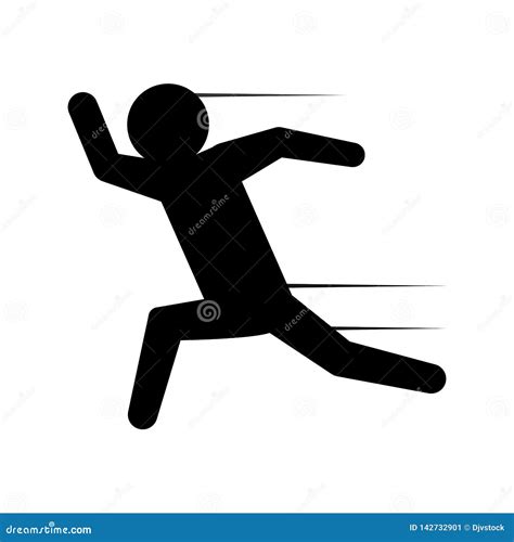 Human Figure Silhouette Running Stock Vector - Illustration of icon ...