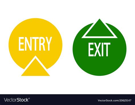 Sign entry and exit Royalty Free Vector Image - VectorStock