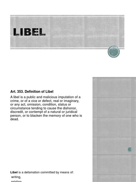 Libel | PDF | Defamation | Government Information