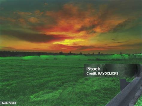 Sunset View From Fields In Ludhiana Punjab India Stock Photo - Download ...