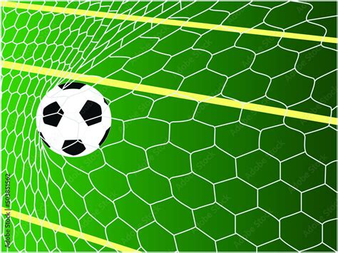 soccer ball in goal net Stock Vector | Adobe Stock