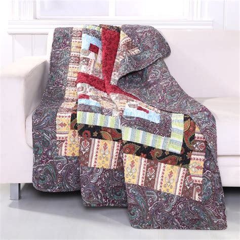 Traditional Colorado Lodge Quilted Patchwork Throw Blanket, Multi | Brylane Home