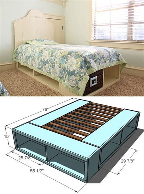 35 DIY Platform Beds For An Impressive Bedroom | Twin storage bed, Bedroom diy