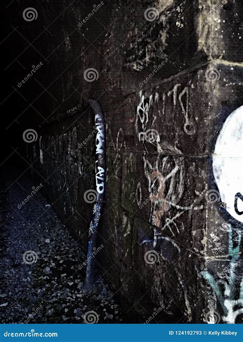 Grunge Graffiti Art on Side of Train Tunnel Stock Image - Image of night, dirty: 124192793