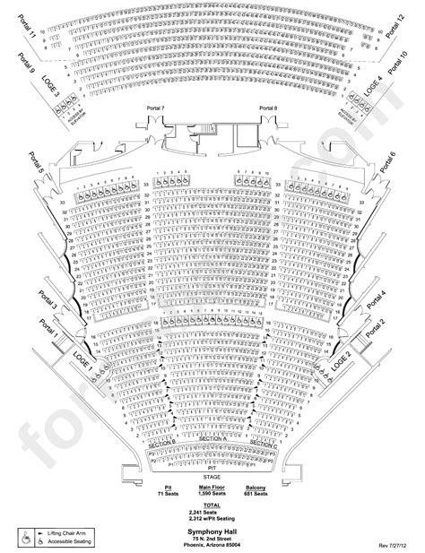 Seating Chart Symphony Hall - Phoenix printable pdf download