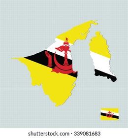 Brunei Map Flag Stock Vector (Royalty Free) 339081683 | Shutterstock