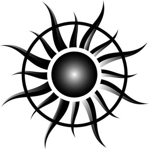 Premium Vector | Black abstract sun tattoo design