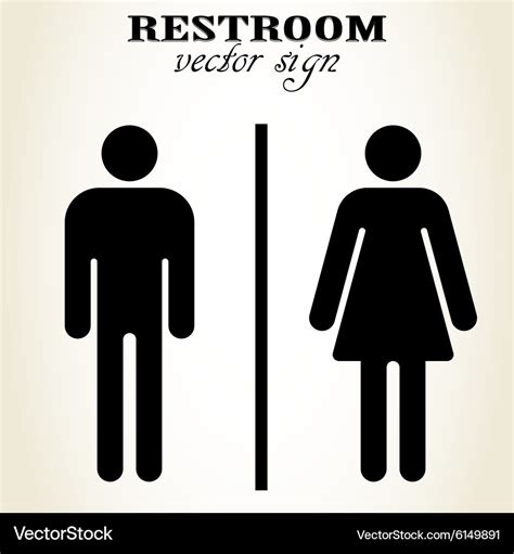 Male and female restroom sign Royalty Free Vector Image