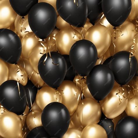 Premium Photo | Happy birthday background with golden and black balloon ...