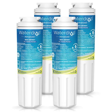 Waterdrop UKF8001 Refrigerator Water Filter, Compatible with Maytag UKF8001, UKF8001AXX-750 ...
