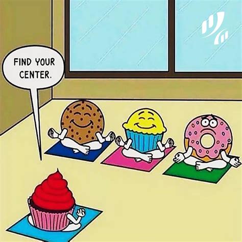 Find your center 🧘‍♀🧘‍♂ #YogaHumor 🍩🤣 🤭 #wellness | Yoga jokes, Yoga ...