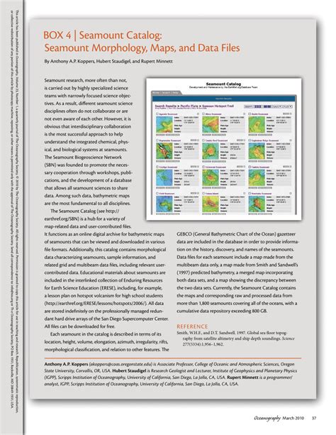 (PDF) Seamount Catalog: Seamount Morphology, Maps, and Data Files