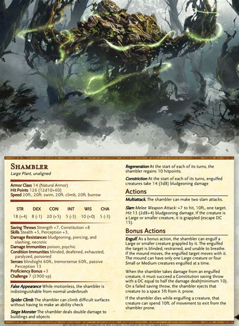 Shambler in 2023 | Dnd dragons, Plant monster, Dungeons and dragons homebrew