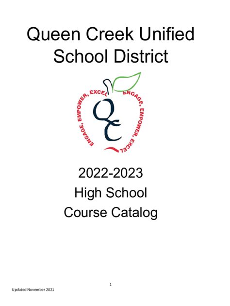 Fillable Online 20212022 Course Catalog - Queen Creek High School Fax Email Print - pdfFiller