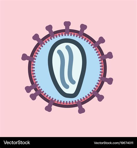 Aids hiv virus linear Royalty Free Vector Image