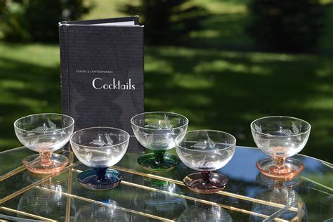 Vintage Cocktail - Martini Glasses, Set of 5, Vintage Cocktail ...