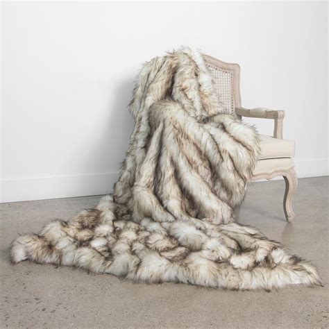 Best Home Fashion Bleached Finn Faux Fur Throw 58in. x 84in.-THROW ...