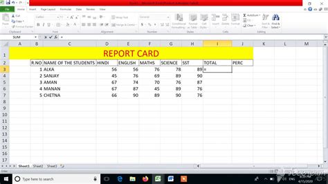 Formula In Excel For Marksheet - Printable Templates Free