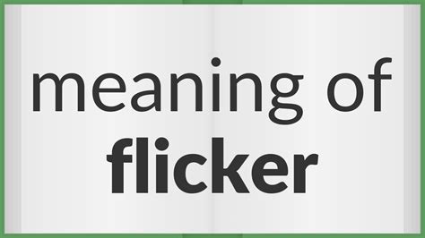 Flicker | meaning of Flicker - YouTube