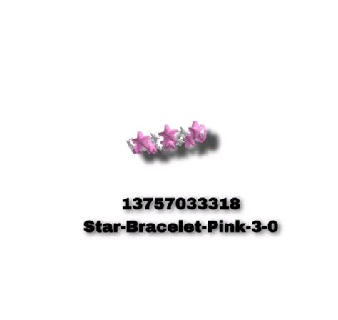 Roblox Codes, Roblox Roblox, Star Bracelet, Pink Bracelet, Bloxburg Decals Codes, Coding Clothes ...