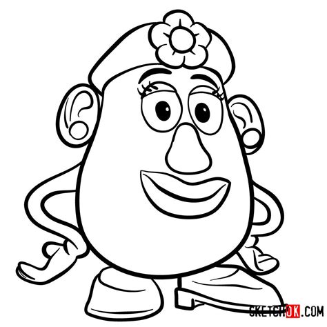 How to draw Mrs. Potato Head | Toy Story | Toy story coloring pages ...