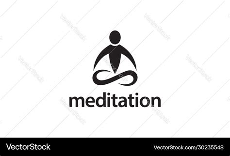 Meditation logo design concept Royalty Free Vector Image