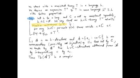 Mathematical Logic, Lecture 7 (Proof of Gödel's Completeness Theorem ...