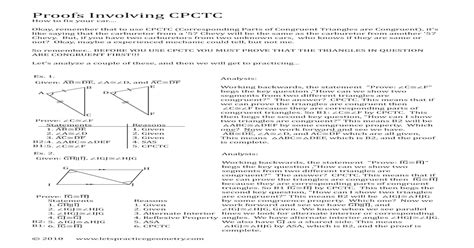 Proofs Involving CPCTC - - [PDF Document]