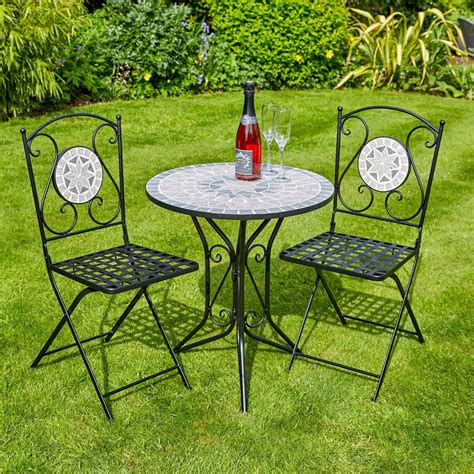 Mosaic Bistro Set Outdoor Patio Garden Furniture Table and 2 Chairs ...