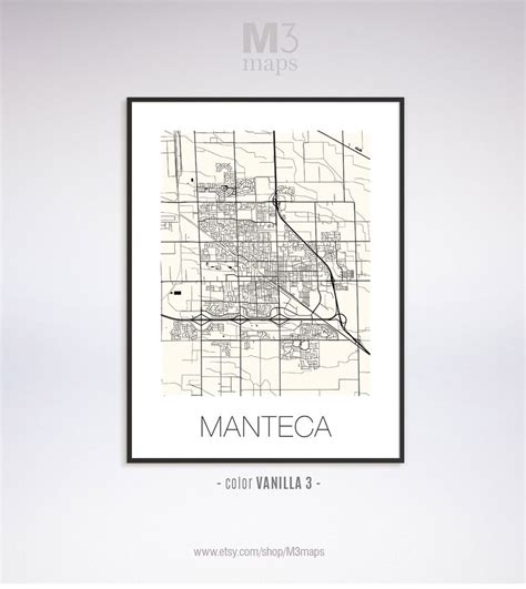 Manteca California Manteca CA Map Manteca Map Manteca - Etsy