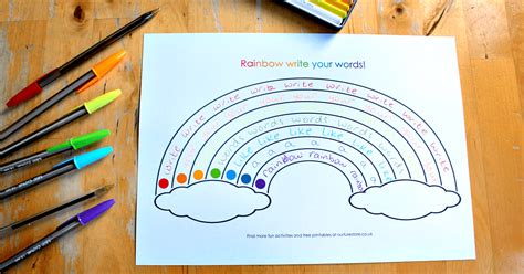 Rainbow Words Free Printable - FREE PRINTABLE TEMPLATES