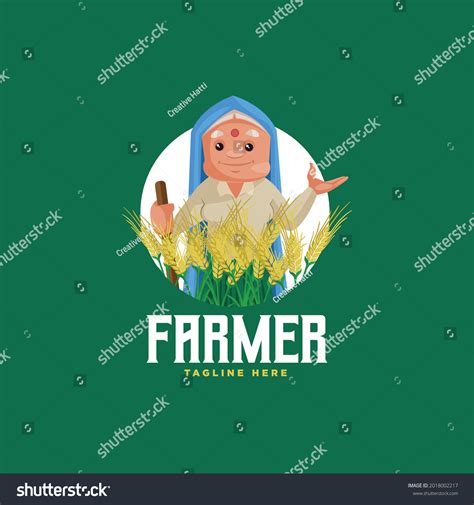 Farmer Vector Mascot Logo Template Stock Vector (Royalty Free) 2018002217