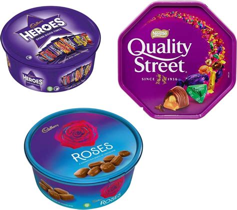 Cadbury Chocolate Tubs Christmas Bundle Gift Set Chocolate Tubs – Pack of 3 - Roses, Heroes ...