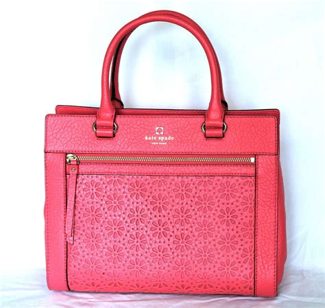 KATE SPADE Romy Perri Lane Peony Pink Leather Handbag Flower Purse MSRP ...