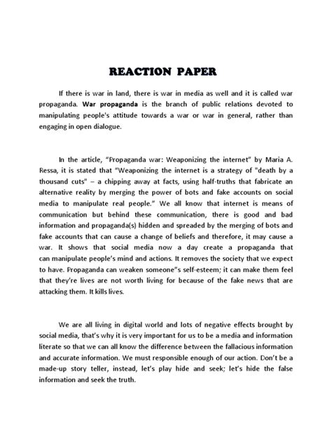 REACTION PAPER