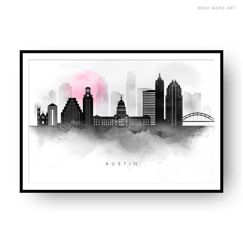 Austin Skyline Austin Texas Cityscape Art Print Wall Art | Etsy