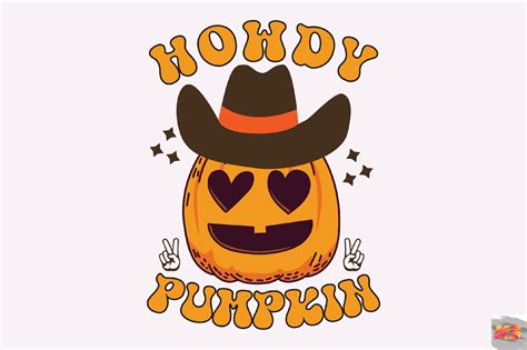 Howdy Pumpkin SVG,Cowboy Retro Halloween Graphic by king store ...