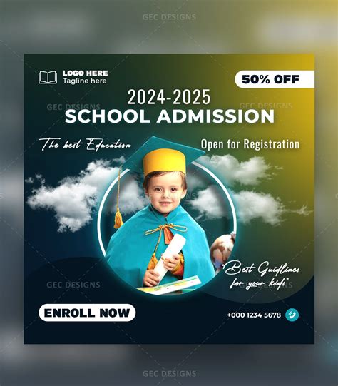 School admission advertisement Instagram poster design | GEC Designs