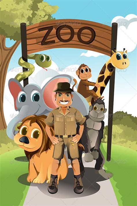 Zookeeper and Wild Animals | Zoo project, Animals wild, Zoo drawing