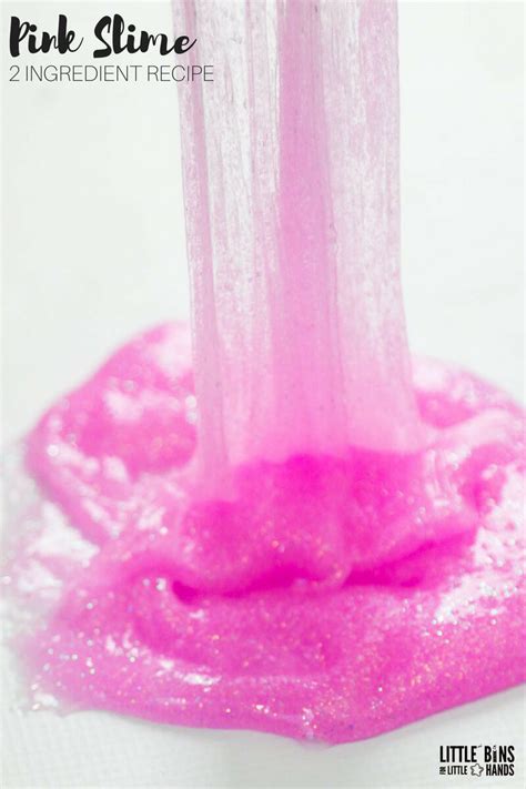 Pink Slime with 2 Ingredients - Little Bins for Little Hands