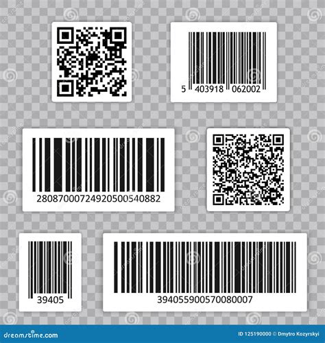 Bar Code Set Vector. Qr Cide. Universal Product Scan Code. Editorial Image - Illustration of ...